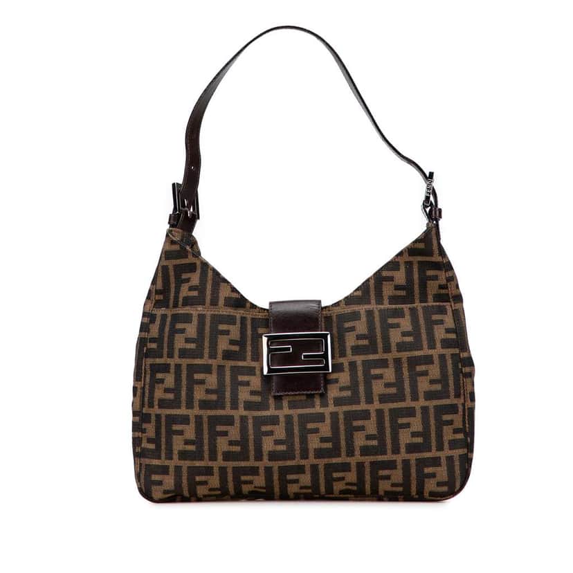 Fendi Zucca Canvas Shoulder Bag Brown Canvas Good condition - Front View