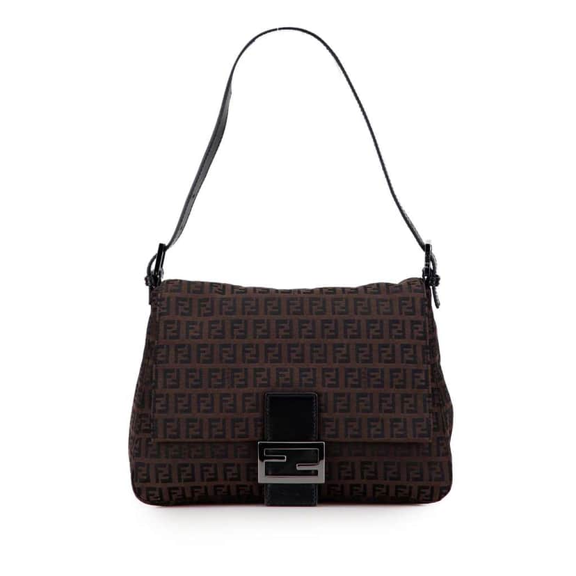 Fendi Zucchino Canvas Mamma Forever Brown Canvas Fair condition - Front View