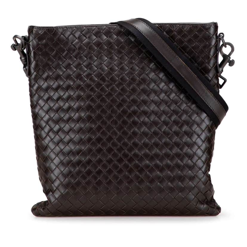 Bottega Veneta Nappa Intrecciato Crossbody Brown Leather Good condition - Front View