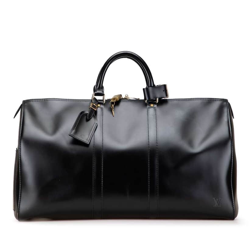 Louis Vuitton Nomade Keepall 50 Black Leather Good condition - Front View