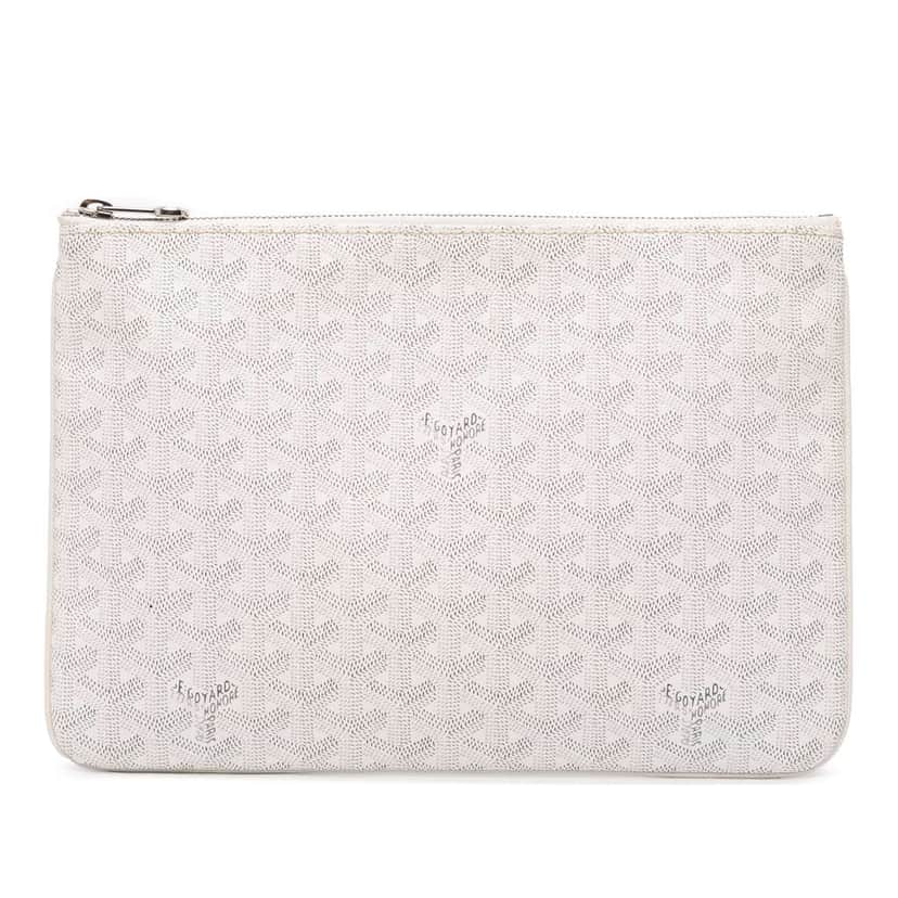 Goyard Goyardine Senat MM White Canvas Good condition - Front View