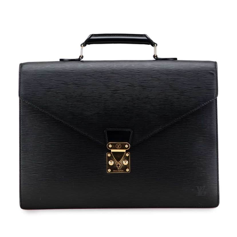Louis Vuitton Epi Serviette Ambassadeur Black Leather Good condition - Front View