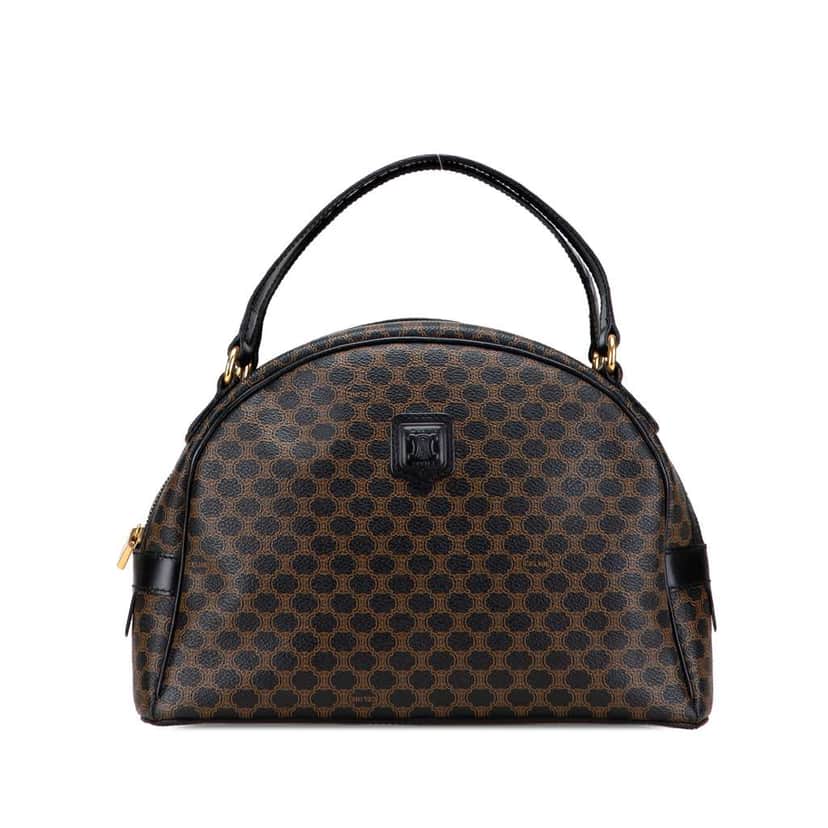 Celine Macadam Coated Canvas Dome Handbag Brown Canvas Good condition - Front View