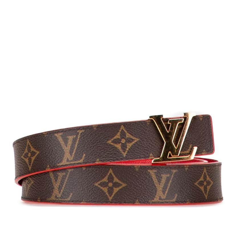 Louis Vuitton Monogram Initiales Reversible Belt Brown Good condition - Front View
