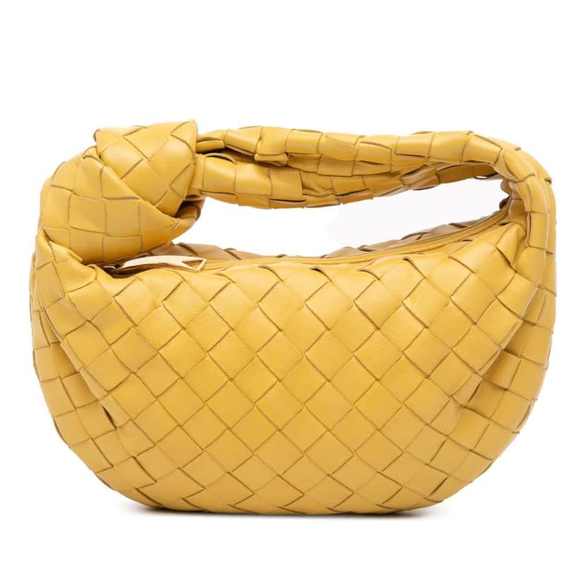 Bottega Veneta Mini Nappa Intrecciato Jodie Yellow Leather Good condition - Front View