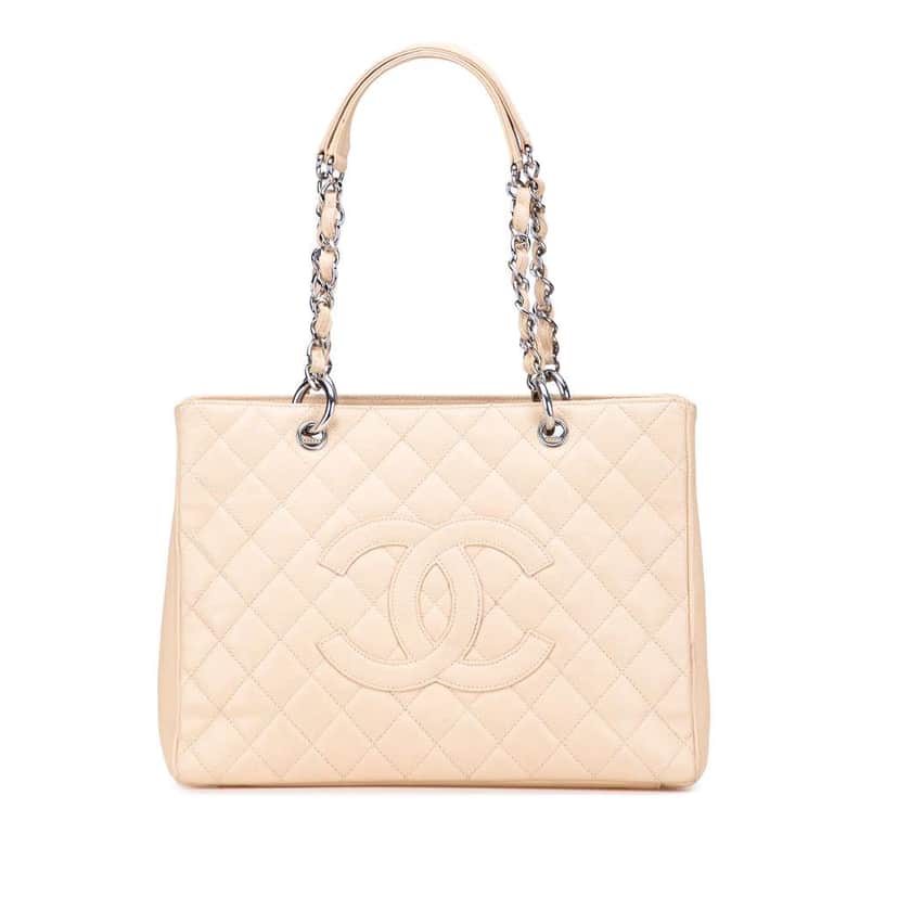 Chanel Caviar Grand Shopping Tote Brown Leather Good condition - Front View