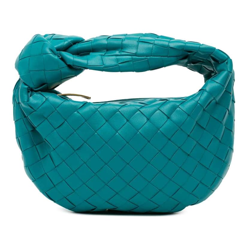 Bottega Veneta Mini Nappa Intrecciato Jodie Blue Leather Good condition - Front View