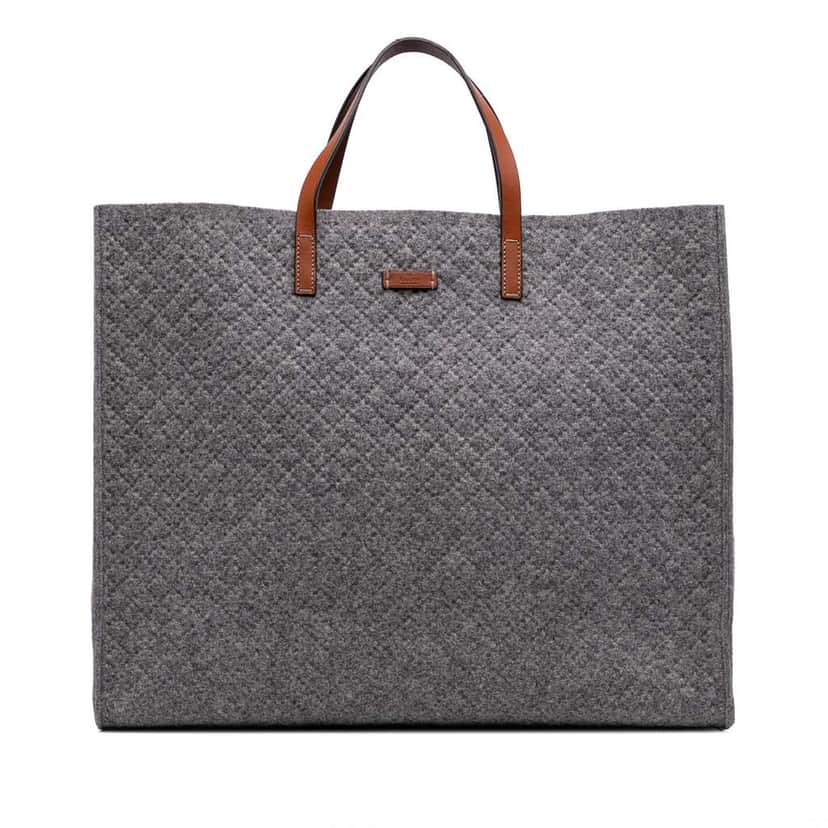 Gucci Diamante Wool Tote Grey Wool Good condition - Front View