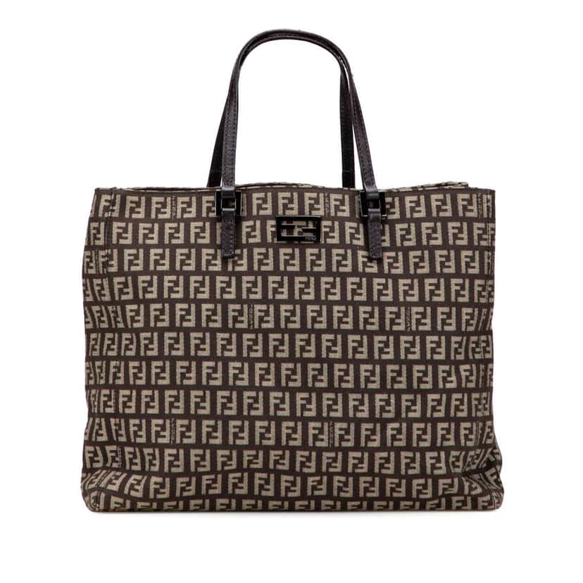 Fendi Zucchino Canvas Tote Brown Canvas Good condition - Front View