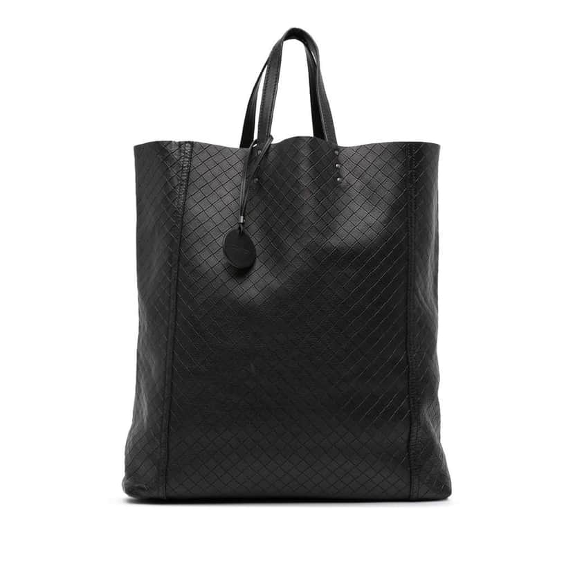 Bottega Veneta Leather Intrecciomirage Tote Black Leather Good condition - Front View