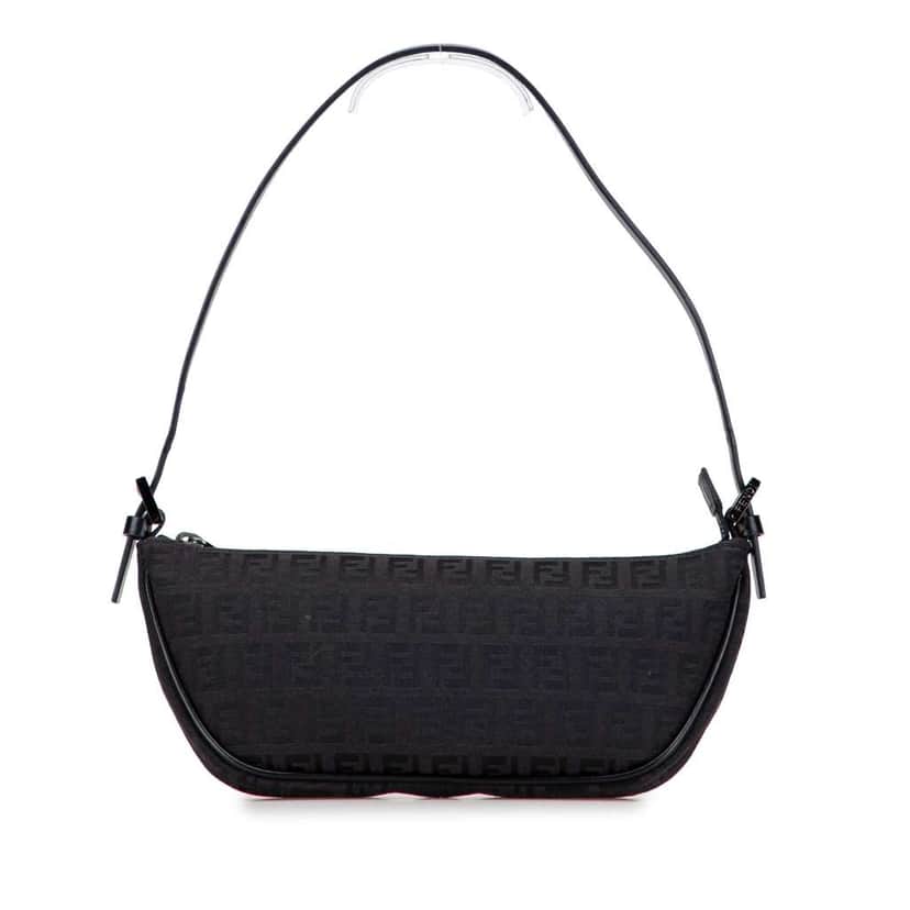 Fendi Zucchino Canvas Pochette Black Canvas Good condition - Front View