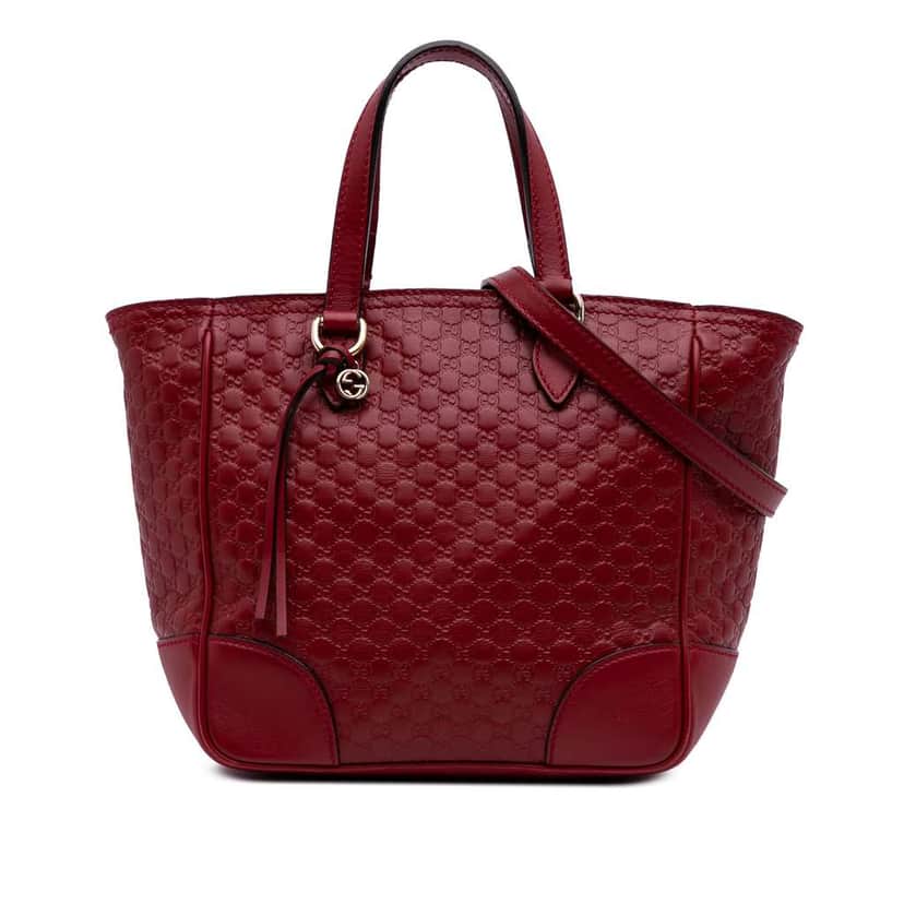 Gucci Small Microguccissima Bree Satchel Red Leather Good condition - Front View