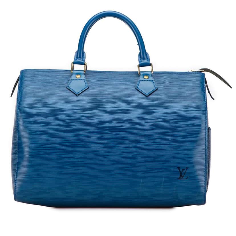 Louis Vuitton Epi Speedy 30 Blue Leather Good condition - Front View