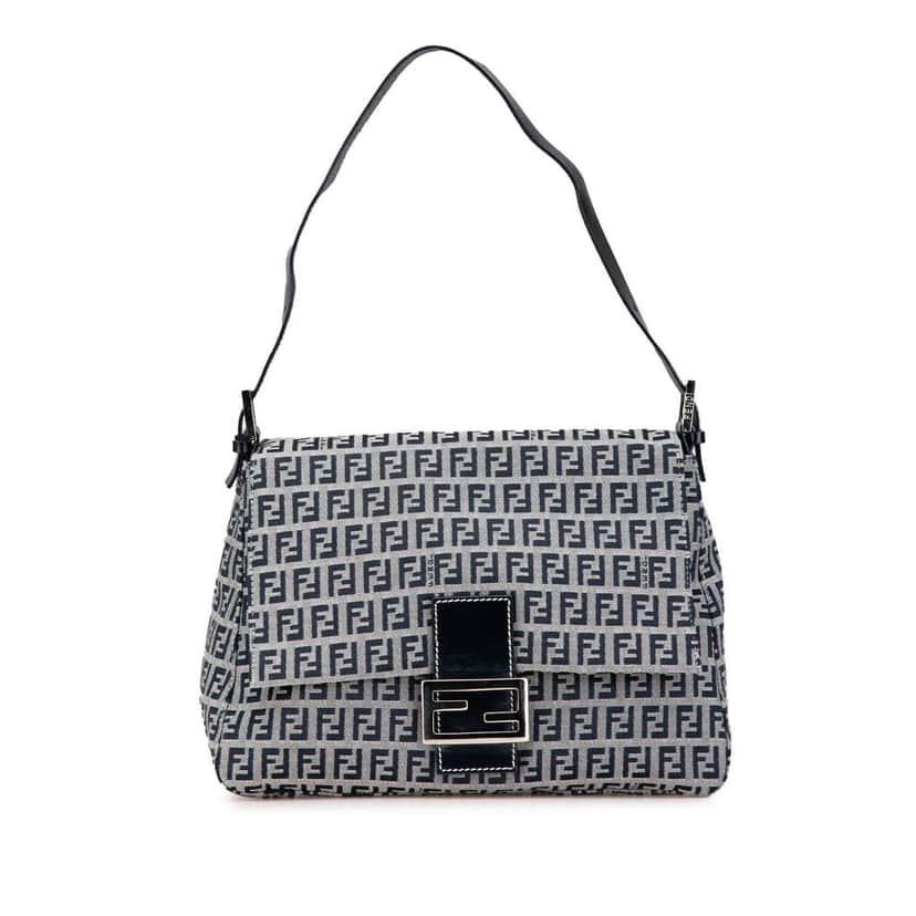 Fendi Zucchino Canvas Mamma Forever Grey Canvas Good condition - Front View
