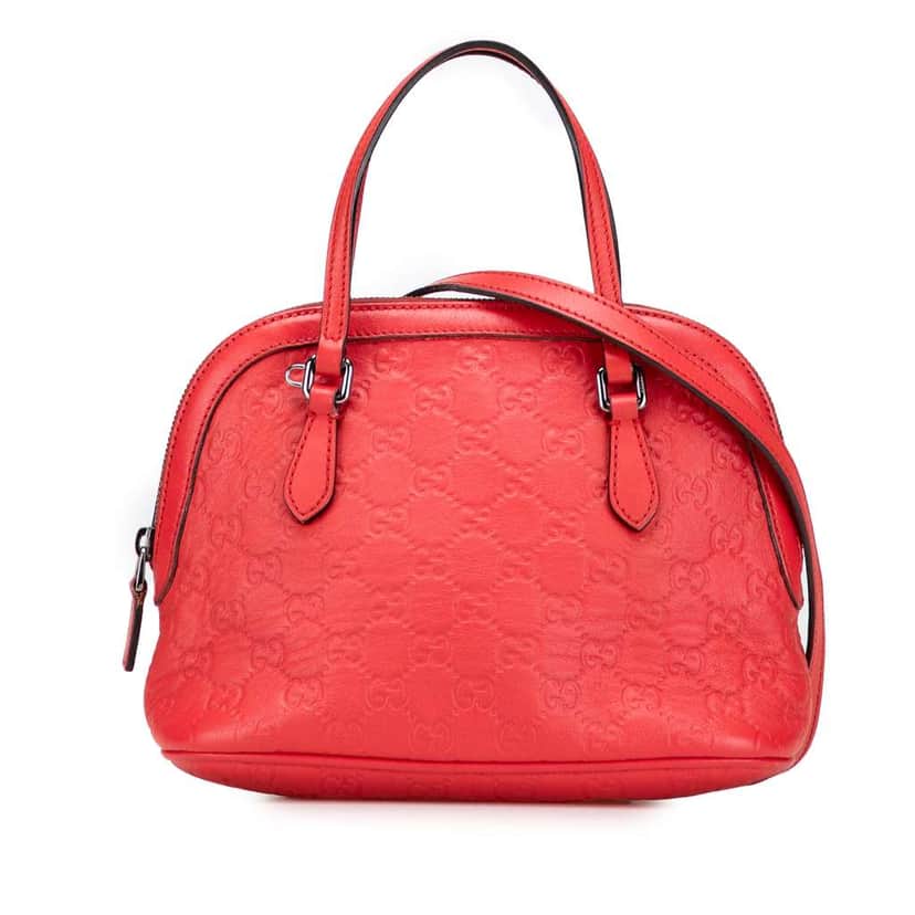 Gucci Mini Guccissima Dome Satchel Red Leather Good condition - Front View