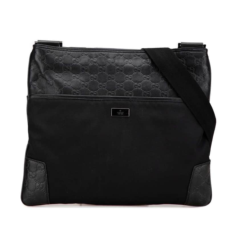 Gucci Guccissima and Nylon Crossbody Black Good condition - Front View