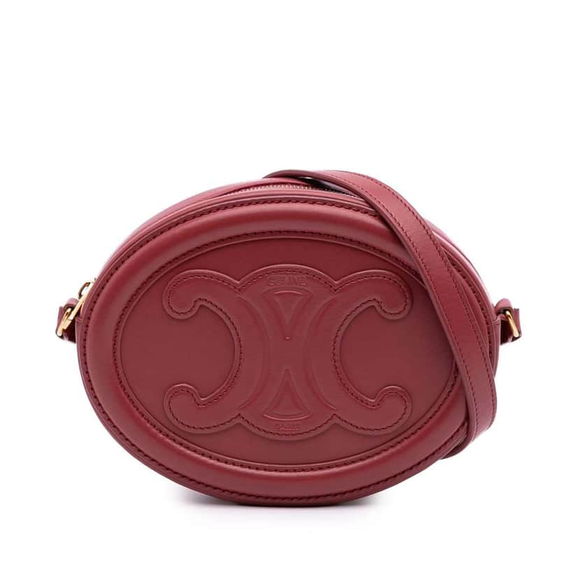 Celine Small Calfskin Cuir Triomphe Oval Crossbody Red Leather Good condition - Front View