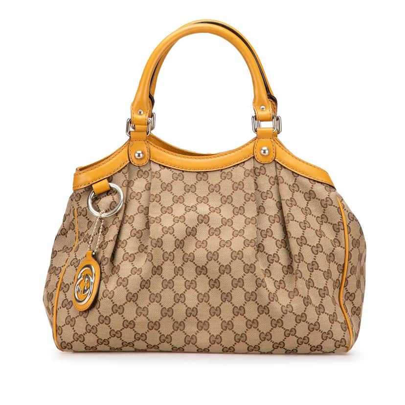 Gucci Medium GG Canvas Sukey Tote Brown Canvas Good condition - Front View