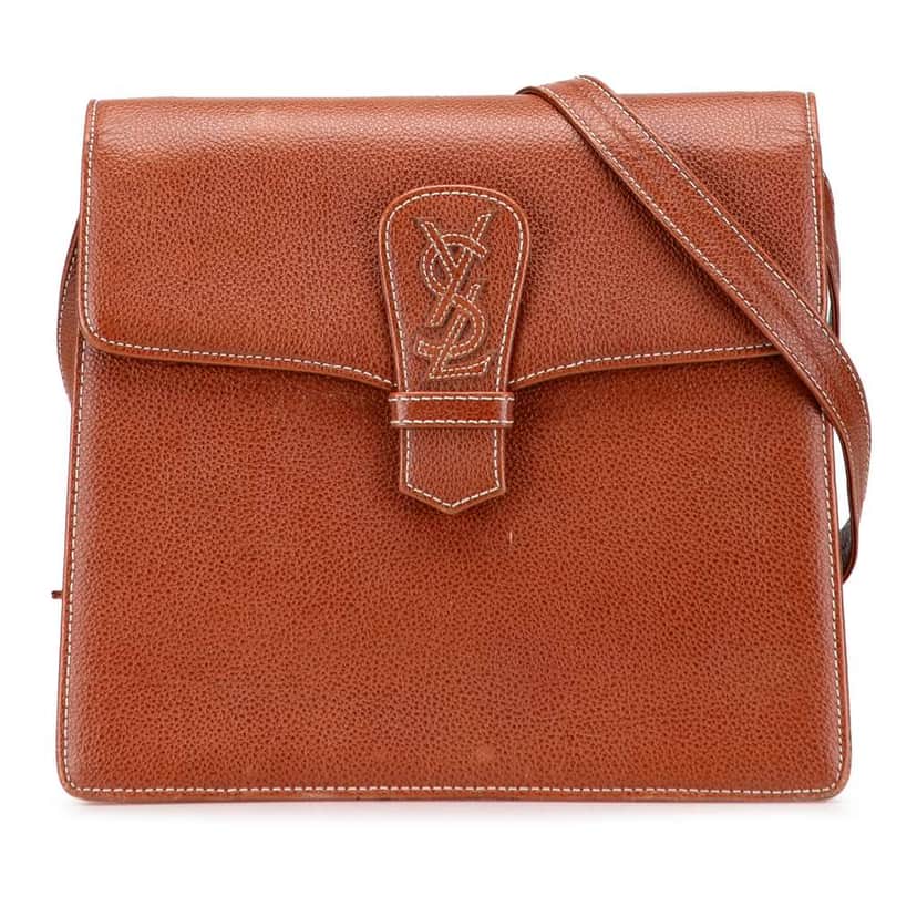 Saint Laurent Leather Monogram Crossbody Brown Leather Good condition - Front View