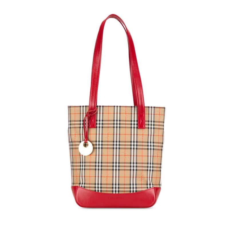 Burberry Haymarket Check Canvas Tote Brown Canvas Good condition - Front View