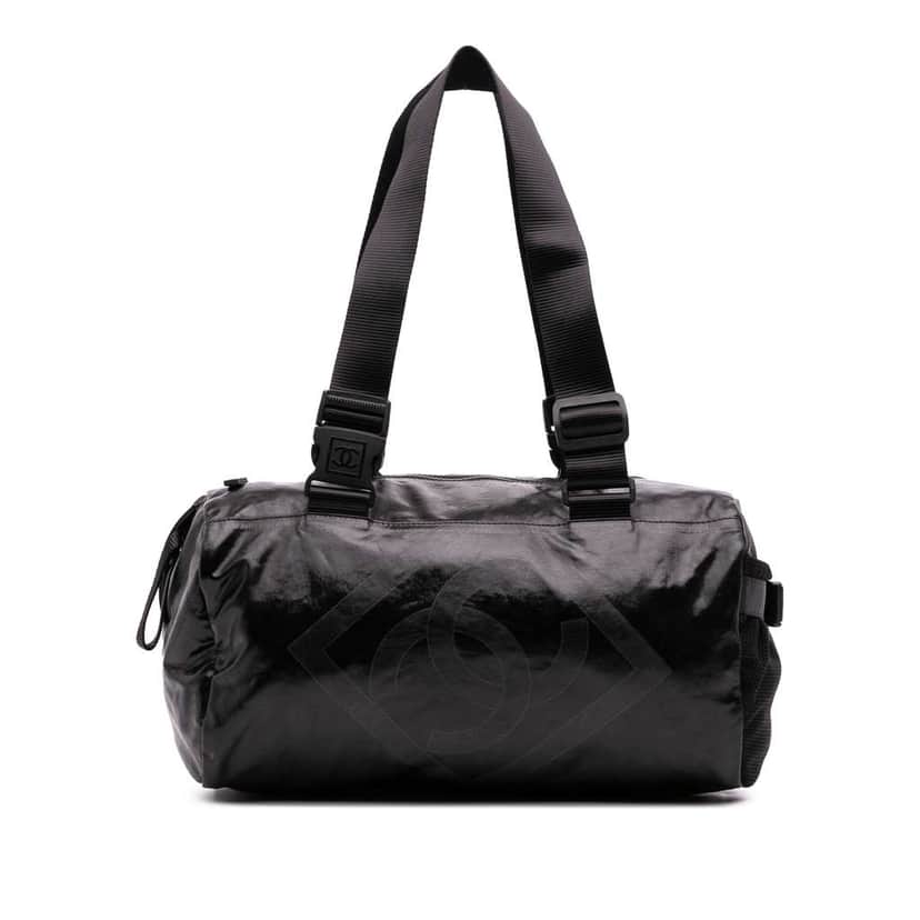 Chanel Sports Line Nylon Duffle Bag Black Good condition - Front View