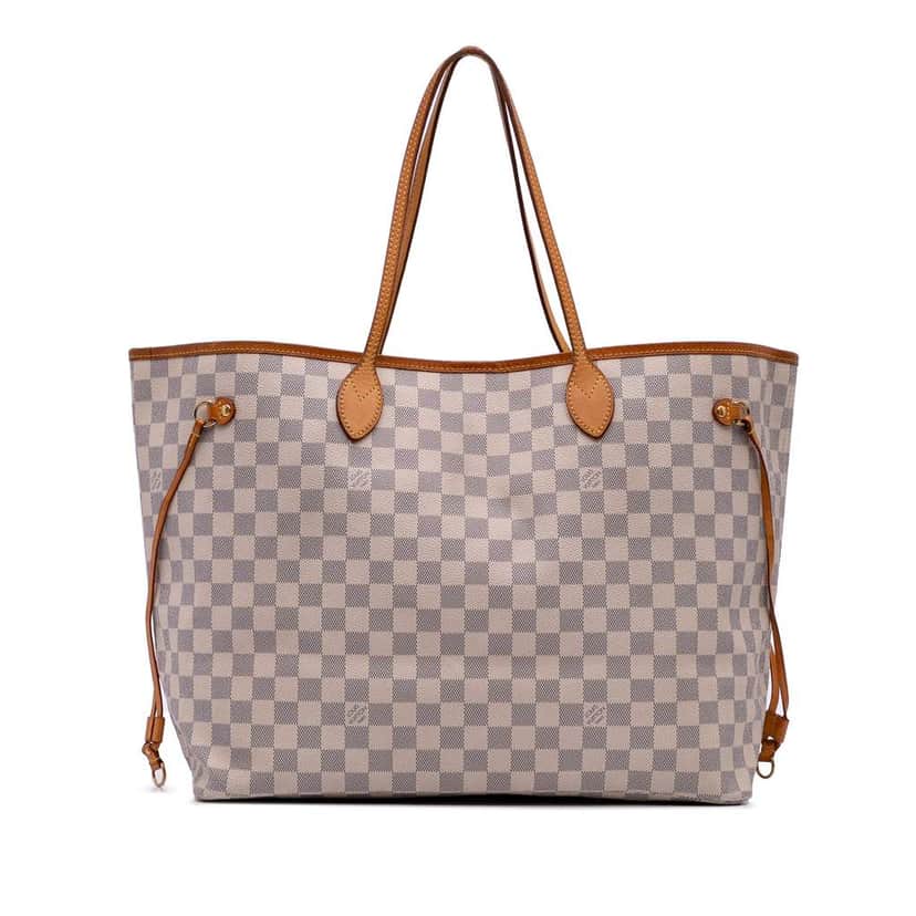 Louis Vuitton Damier Azur Neverfull GM White Canvas Good condition - Front View