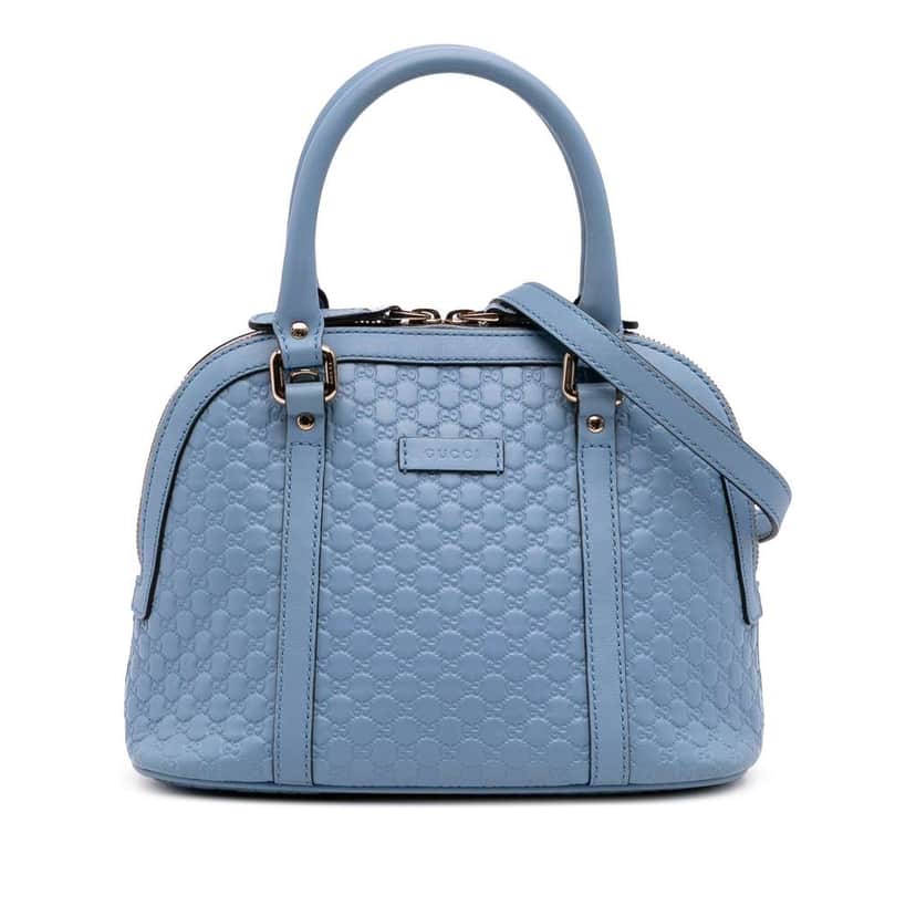Gucci Mini Microguccissima Dome Satchel Blue Leather Good condition - Front View