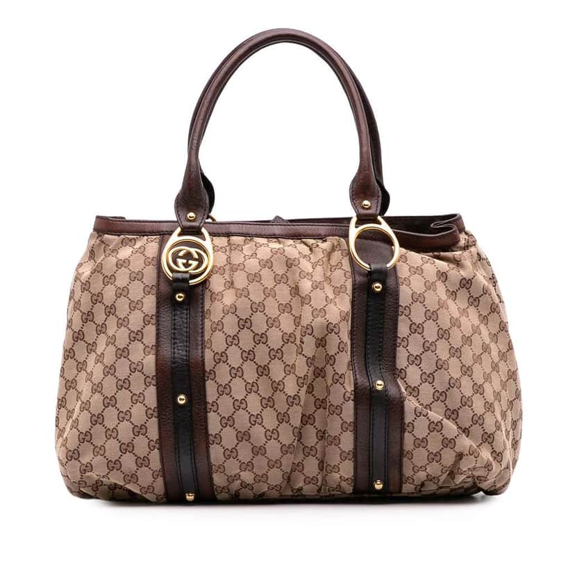 Gucci GG Canvas Interlocking G Tote Brown Canvas Fair condition - Front View