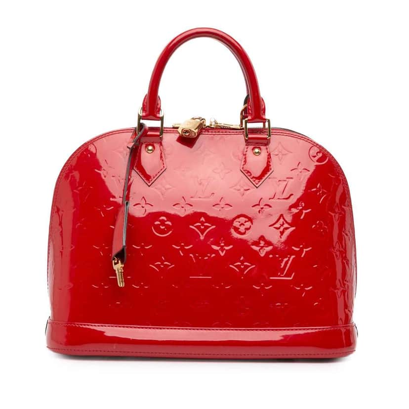 Louis Vuitton Monogram Vernis Alma PM Red Leather Good condition - Front View