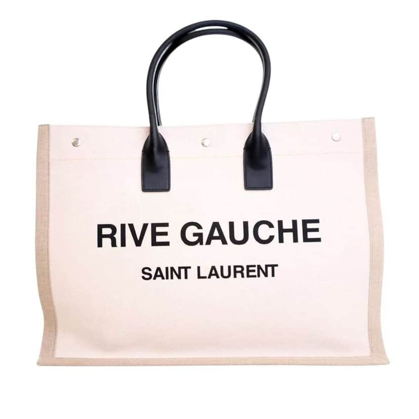 Saint Laurent Canvas Rive Gauche Tote Brown Canvas Good condition - Front View