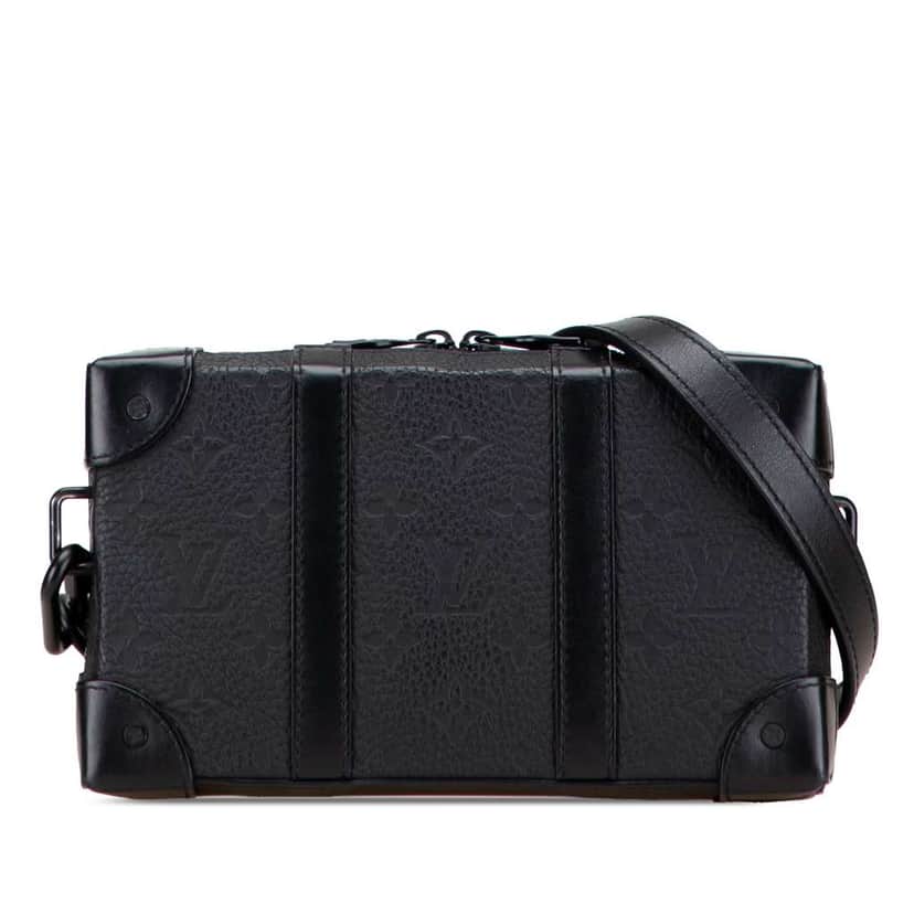 Louis Vuitton Monogram Taurillon Soft Trunk Wallet Black Leather Good condition - Front View