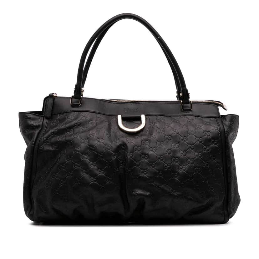 Gucci Guccissima Abbey D Ring Tote Black Leather Good condition - Front View
