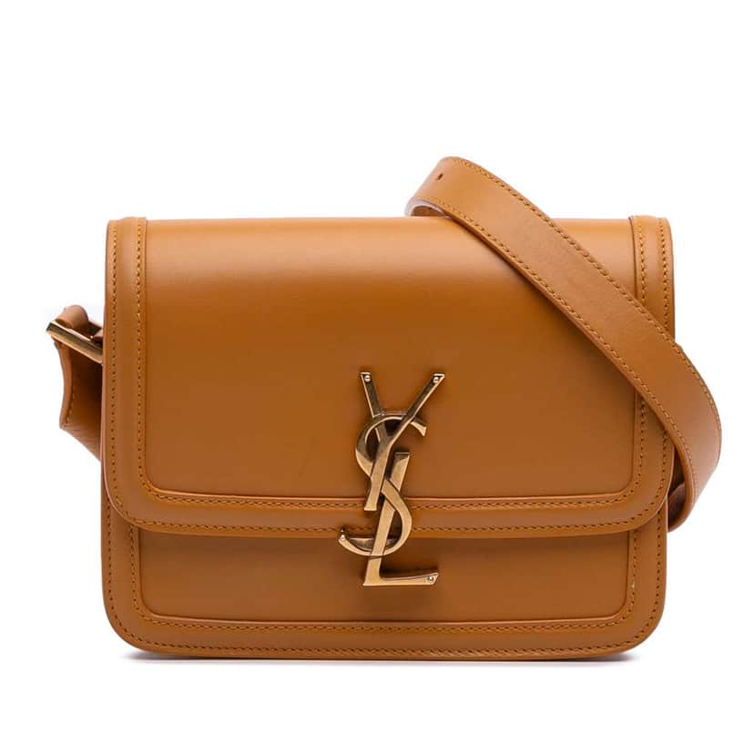 Saint Laurent Small Calfskin Solferino Satchel In Box Brown Leather Good condition - Front View