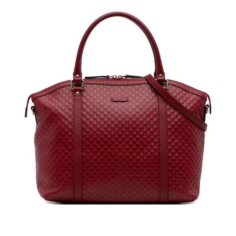 Gucci Large Microguccissima Dome Satchel Red Leather Good condition - Front View