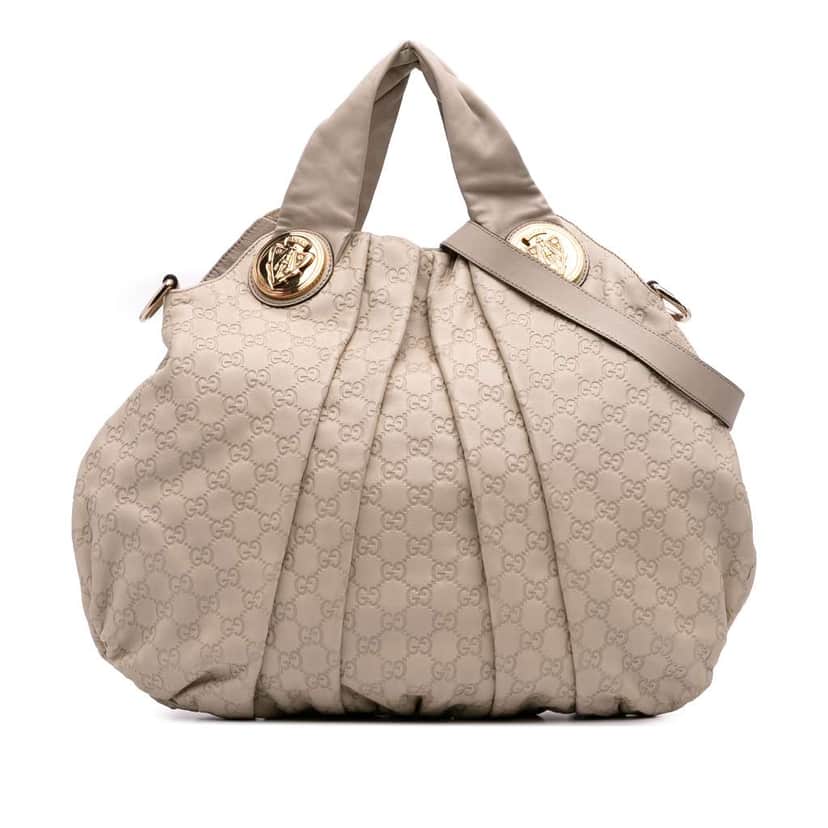 Gucci Large Guccissima Hysteria Satchel White Leather Good condition - Front View