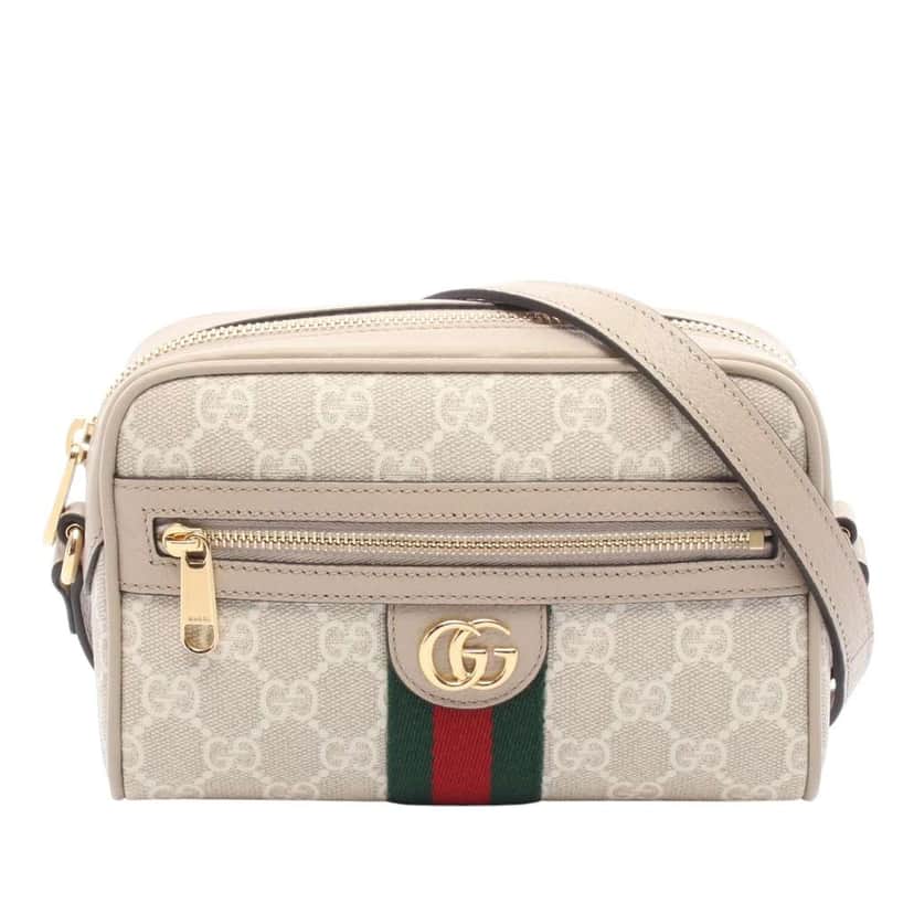 Gucci Mini GG Supreme Web Ophidia Crossbody Brown Canvas Very good condition - Front View