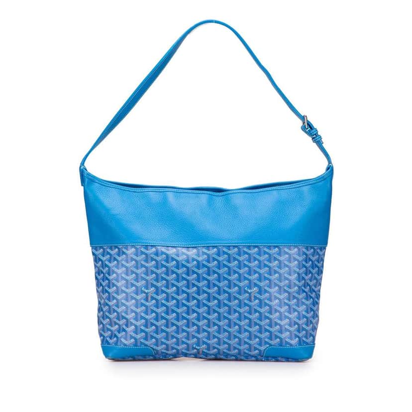 Goyard Goyardine Grenadine Hobo Blue Canvas Good condition - Front View