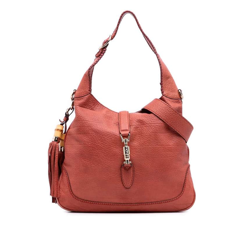 Gucci Medium Calfskin New Jackie Satchel Brown Leather Good condition - Front View