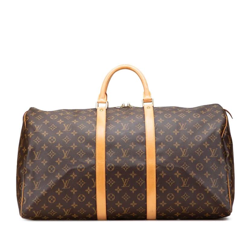 Louis Vuitton Monogram Keepall 55 Brown Canvas Good condition - Front View
