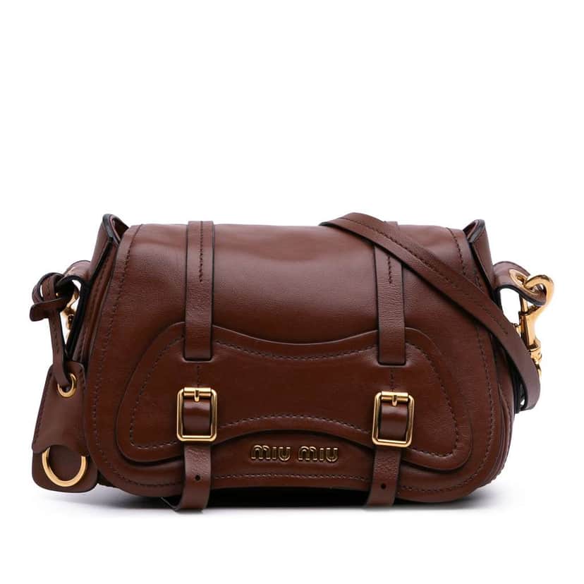 Miu Miu Grace Lux Briefcase Crossbody Brown Leather Good condition - Front View