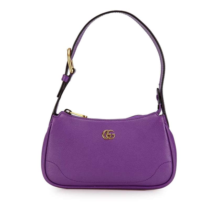 Gucci Mini Leather Aphrodite Shoulder Bag Purple Leather Good condition - Front View