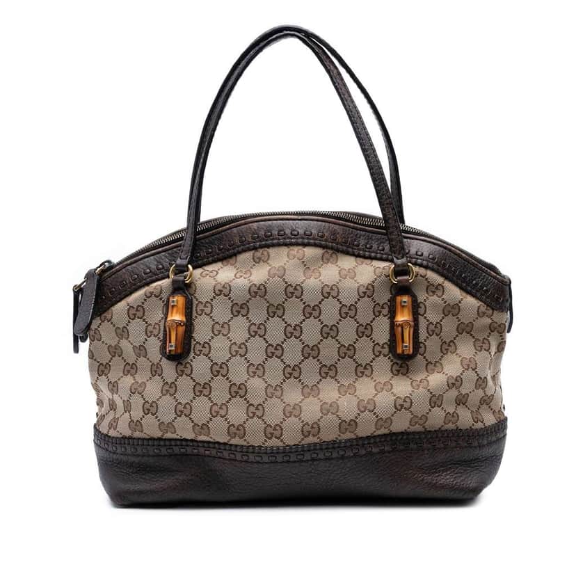 Gucci GG Canvas Laidback Crafty Handbag Brown Canvas Good condition - Front View