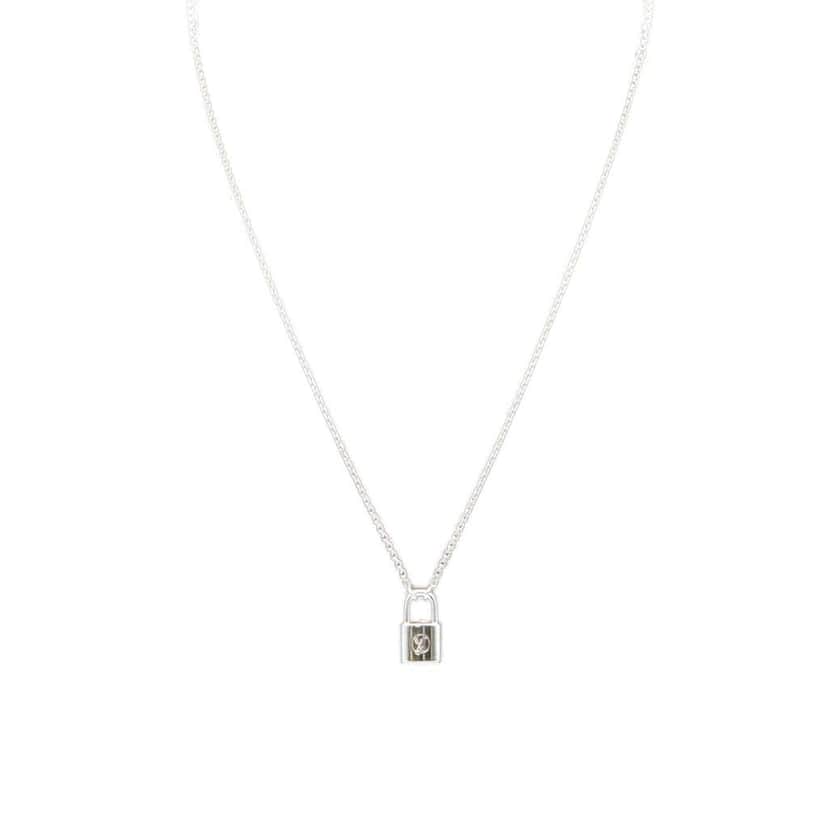 Louis Vuitton Sterling Silver Lockit Pendant Necklace Silver Silver Good condition - Front View