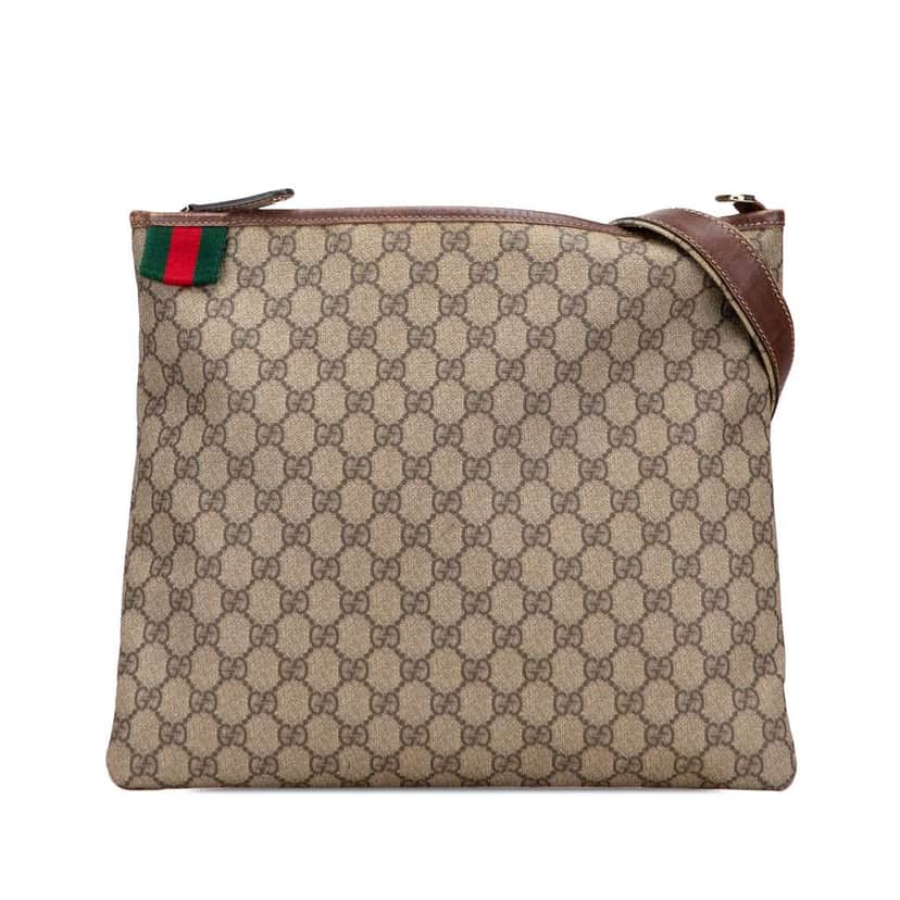 Gucci GG Supreme Web Crossbody Brown Canvas Good condition - Front View