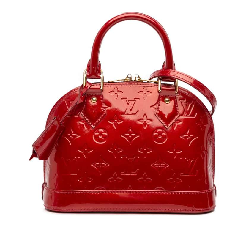 Louis Vuitton Monogram Vernis Alma BB Red Leather Good condition - Front View