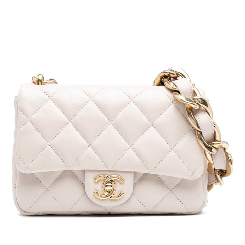 Chanel Small Quilted Lambskin Funky Town Flap Brown Leather Good condition - Front View