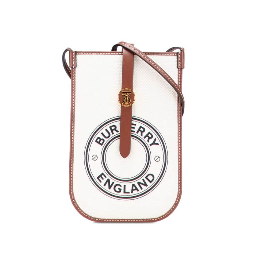 Burberry Canvas Anne Phone Case With Strap White Canvas Good condition - Front View