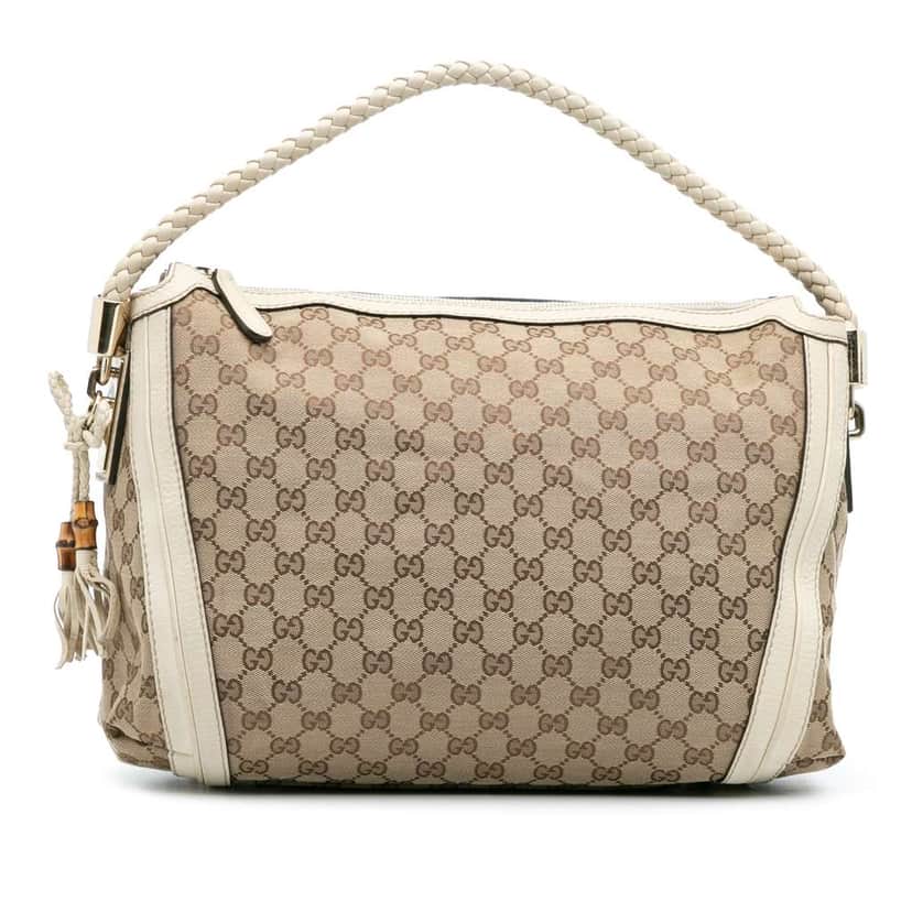 Gucci Medium GG Canvas Bella Shoulder Bag Brown Canvas Good condition - Front View