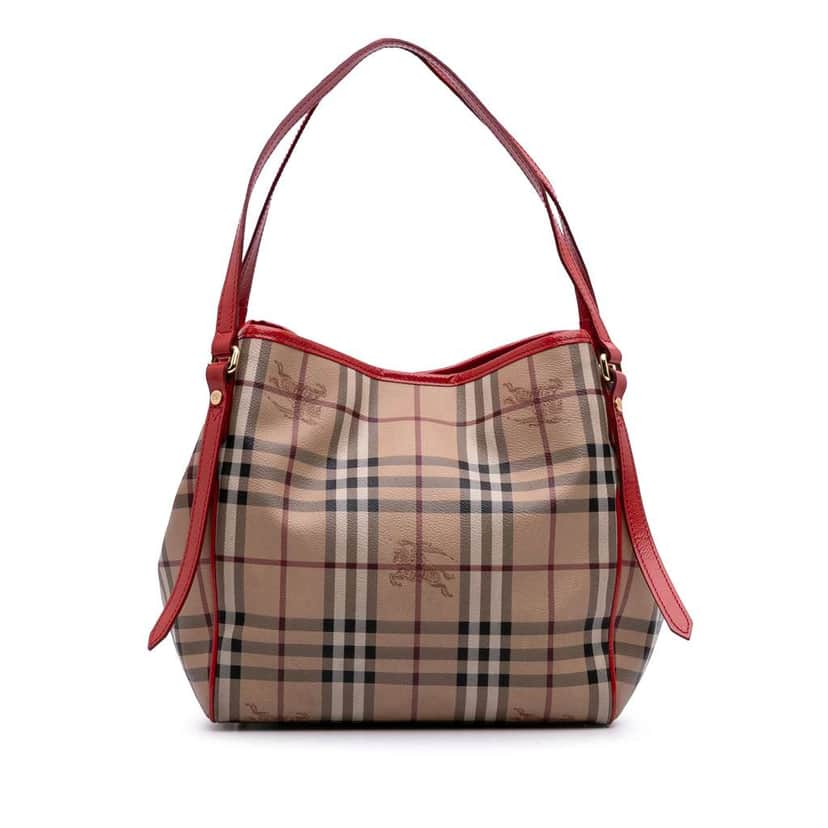 Burberry Small Haymarket Check Coated Canvas Canterbury Tote Brown Canvas Good condition - Front View