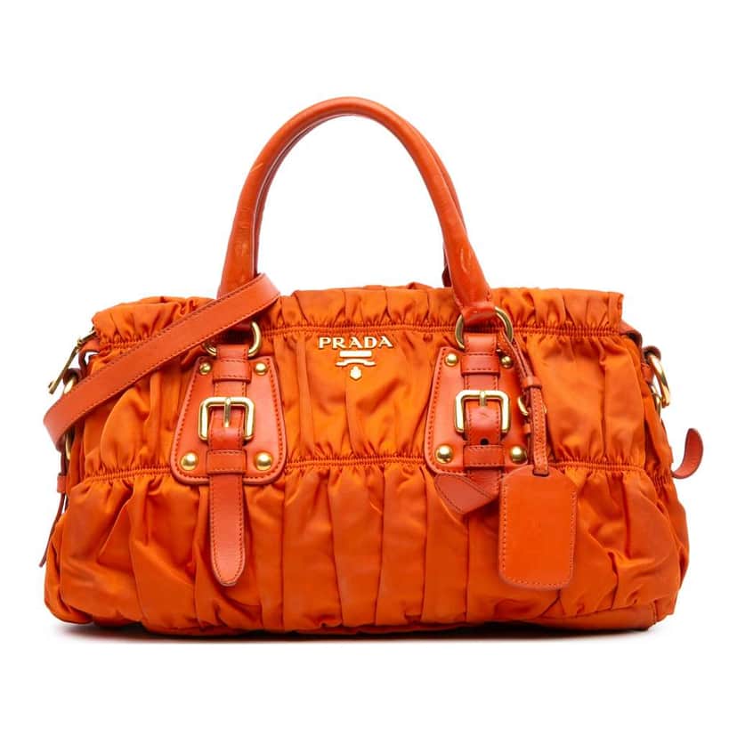 Prada Tessuto Gaufre Satchel Orange Good condition - Front View